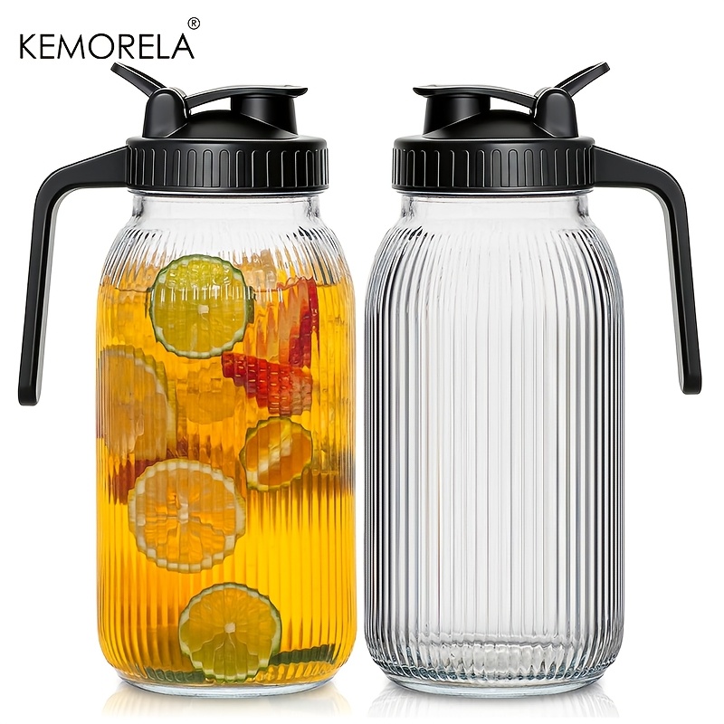 2PCS Glass Mason Jar Pitcher L - огляд і ціна Bean Hopper Lid